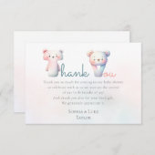 Jongen of Meisje Beer Kleurrijke Geslacht Onthulle Bedankkaart (Voorkant / Achterkant)