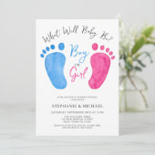 Jongen of meisje Blauw of Roze Geslacht Onthulling Kaart (Staand voorkant)