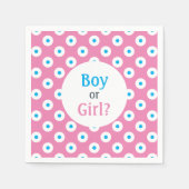 Jongen of meisje? Blauw op Roze Polka-Dot Geslacht Servet (Voorkant)