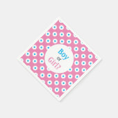 Jongen of meisje? Blauw op Roze Polka-Dot Geslacht Servet (Hoek)