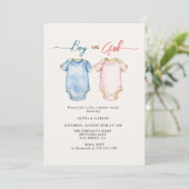 Jongen of Meisje bodysuits Gender Reveal Party Kaart (Staand voorkant)