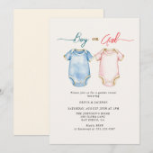 Jongen of Meisje bodysuits Gender Reveal Party Kaart (Voorkant / Achterkant)