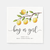 Jongen of Meisje Citroen Citrus Geslacht Onthullen Servet (Voorkant)