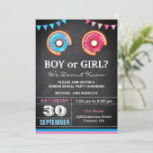 Jongen of meisje Donut Gender Reopenbaart feest Kaart (Staand voorkant)