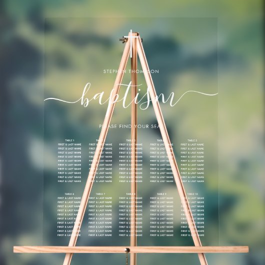 Jongen of Meisje Doopsel Zitting Grafiek Acryl Bord (Neutraal)