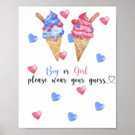 Jongen of Meisje draag je gok. Poster