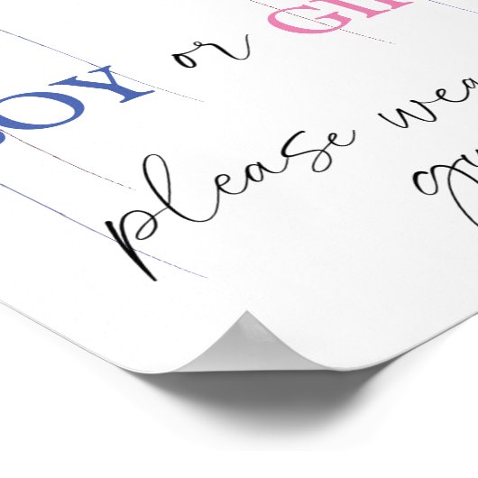 Jongen of Meisje, draag u alstublieft uw Poster (Hoek)