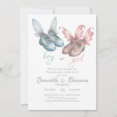 Jongen of Meisje Elegant Schoeisel Gender Reveal P Kaart (Voorkant)