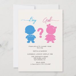 Jongen of meisje figuren Gender Reveal Party Kaart