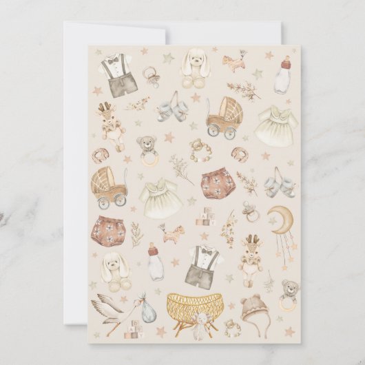 Jongen of Meisje | Gedempte Boho Gender onthullen  Kaart (Achterkant)