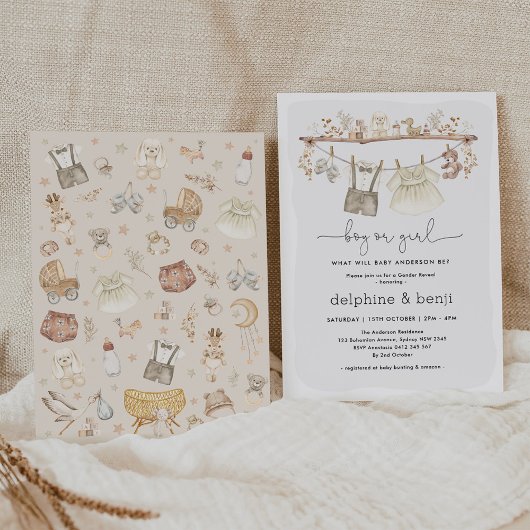 Jongen of Meisje | Gedempte Boho Gender onthullen  Kaart