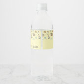 Jongen of Meisje Geel Leuk Baby shower Waterfles Etiket (Achterkant)
