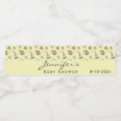Jongen of Meisje Geel Leuk Baby shower Waterfles Etiket (Enkel label)