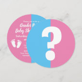 Jongen of meisje gender onthullen baby shower fees kaart (Voorkant / Achterkant)