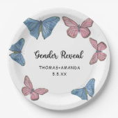 Jongen of meisje. Genderonthulling Papieren Bordje (Voorkant)