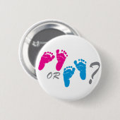 jongen of meisje? genderopenbaarmakingsartikel ronde button 5,7 cm (Voorkant /achterkant)