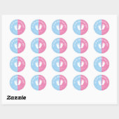 Jongen of meisje geslacht onthullen baby shower st ronde sticker (Vel)