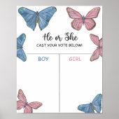 Jongen of meisje - Geslacht onthullen grafiek Poster (Voorkant)