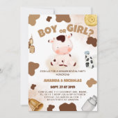 Jongen of Meisje Geslacht Onthullen Koe Boho Rusti Kaart (Voorkant)