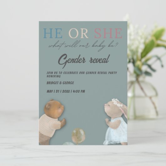 Jongen of meisje Geslacht onthullen partij Kaart (Staand voorkant)