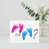 Jongen of meisje? Geslacht onthullen partij Uitnodiging Briefkaart (Staand voorkant)