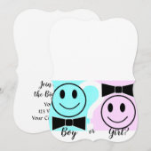 Jongen of meisje? Geslacht onthullen uitnodiging (Voorkant / Achterkant)