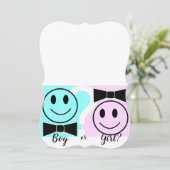 Jongen of meisje? Geslacht onthullen uitnodiging (Staand voorkant)