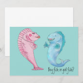 Jongen of meisje Geslacht onthullen uitnodiging (Voorkant / Achterkant)