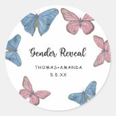 Jongen of meisje. Geslacht onthulling Ronde Sticker (Voorkant)