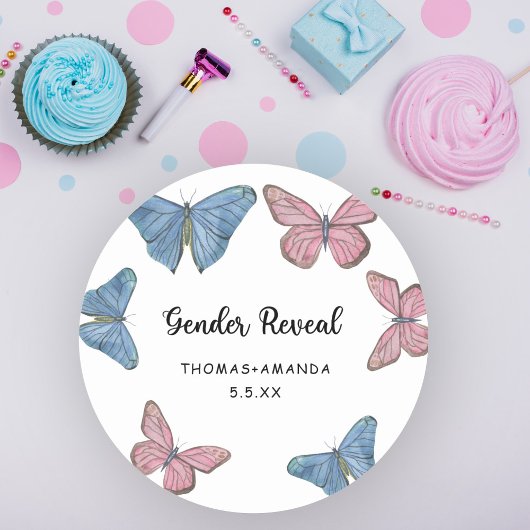 Jongen of meisje. Geslacht onthulling Ronde Sticker