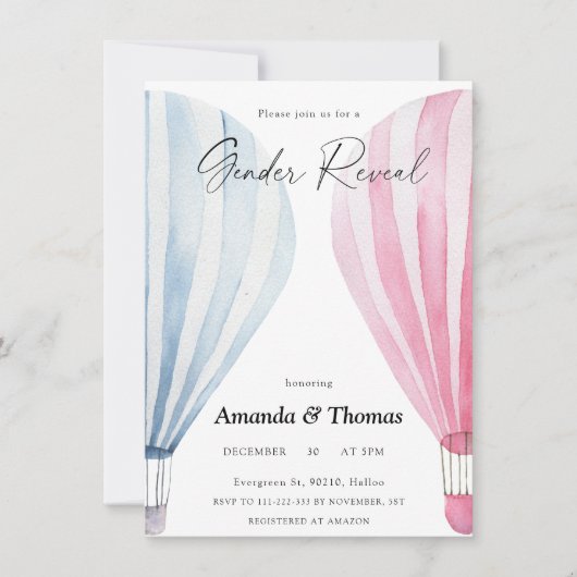 Jongen of meisje - Hete luchtballonnen - gender re Kaart (Voorkant)