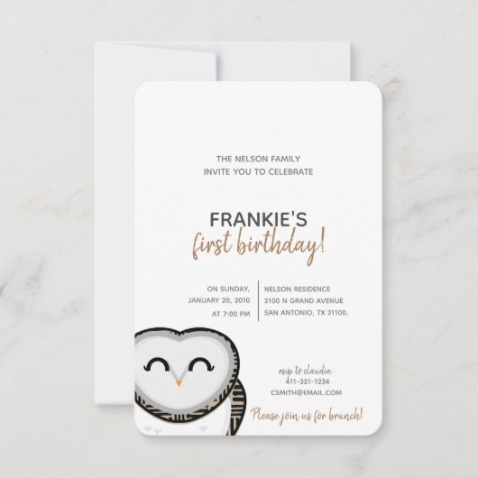 jongen of meisje IEDERE LEEFTIJD bos OWL BIRTHDAY Kaart (Voorkant)