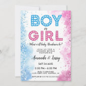 Jongen of Meisje Marquee Lights Geslacht Onthullen Kaart (Voorkant)