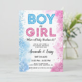 Jongen of Meisje Marquee Lights Geslacht Onthullen Kaart (Staand voorkant)