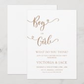 Jongen of meisje minimalistische beige gender reve kaart (Voorkant / Achterkant)