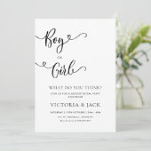 Jongen of meisje minimalistische gender reveal par kaart (Staand voorkant)