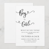 Jongen of meisje minimalistische gender reveal par kaart (Voorkant / Achterkant)