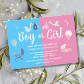 Jongen of Meisje Modern Blauw Roze Geslacht Onthul Kaart