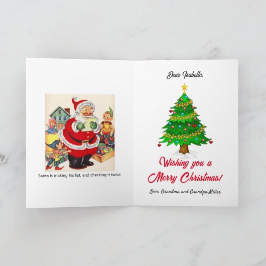 Jongen of Meisje Naam Sinterklaas Personaliseer Ke Feestdagen Kaart (Binnen)