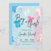 Jongen of Meisje Pastel Geslacht onthullen Uitnodi Kaart (Voorkant / Achterkant)