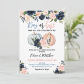 Jongen of Meisje Pompoen Geslacht Onthullen Partij Kaart (Staand voorkant)