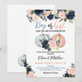 Jongen of Meisje Pompoen Geslacht Onthullen Partij Kaart (Voorkant / Achterkant)