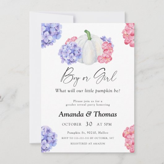 Jongen of meisje - Pompoenfeest - geslacht onthull Kaart (Voorkant)