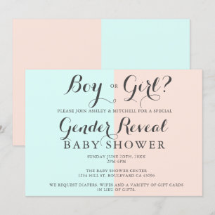 Jongen of meisje roze blauw baby shower geslachtso kaart