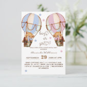 Jongen of meisje roze blauw beer Geslacht onthulle Kaart (Staand voorkant)