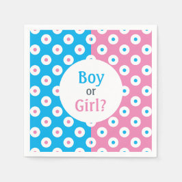 Jongen of meisje? Roze & Blauw Polka-Dot Geslacht  Servet