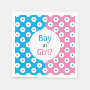 Jongen of meisje? Roze & Blauw Polka-Dot Geslacht Servet