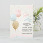 Jongen of meisje roze en blauw geslacht onthullen kaart (Staand voorkant)