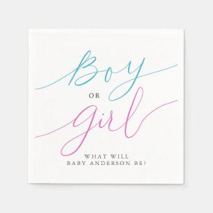 Jongen of meisje roze en blauw geslacht onthullen  servet