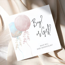 Jongen of meisje roze en blauwe ballon geslacht on